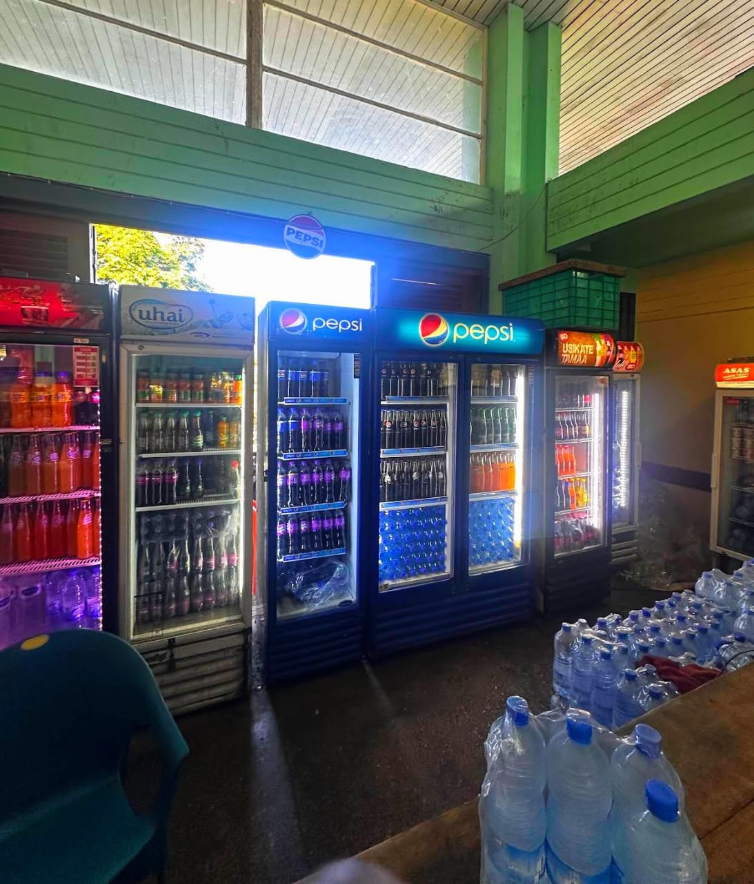 Cold drinks and bottled water section at Campus Cafeteria